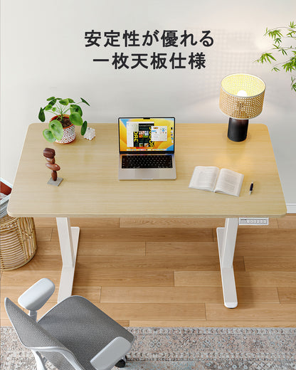 ErGear 電動 昇降デスク 一枚板 80kg耐荷重 71~119cm高さ調節 スタンディングデスク 幅120cm 無段階高さ調節 4つのメモリー機能 収納フック付き パソコン pc ゲーミングデスク 在宅ワーク スタンドデスク 机【幅120 x 奥行き60 x 高さ72-118cm】