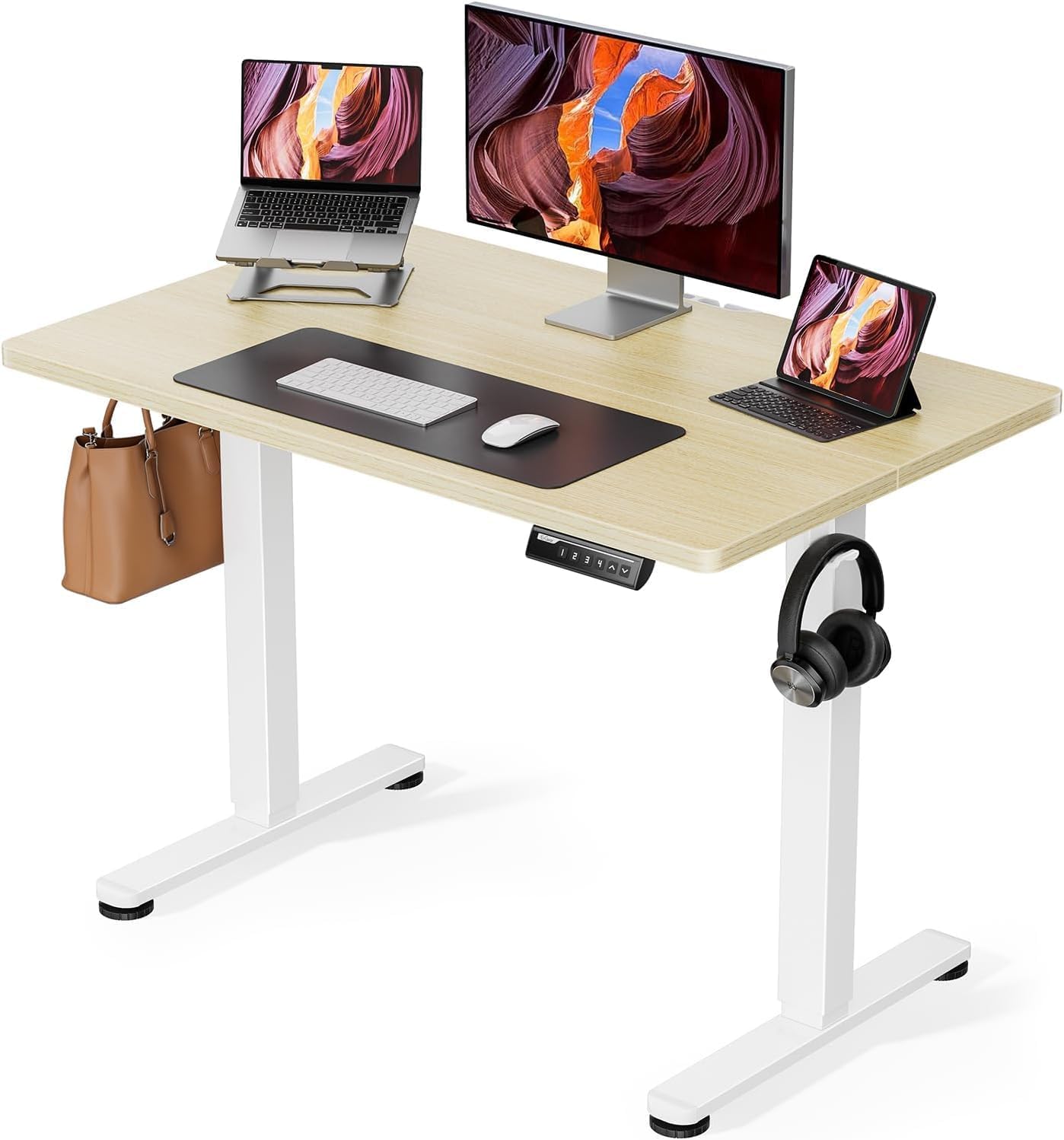 ErGear 電動 昇降デスク 80kg耐荷重140cm✖️70cm ErGear 電動昇降式オフィスワークテーブル 幅140cm 耐荷重80kg