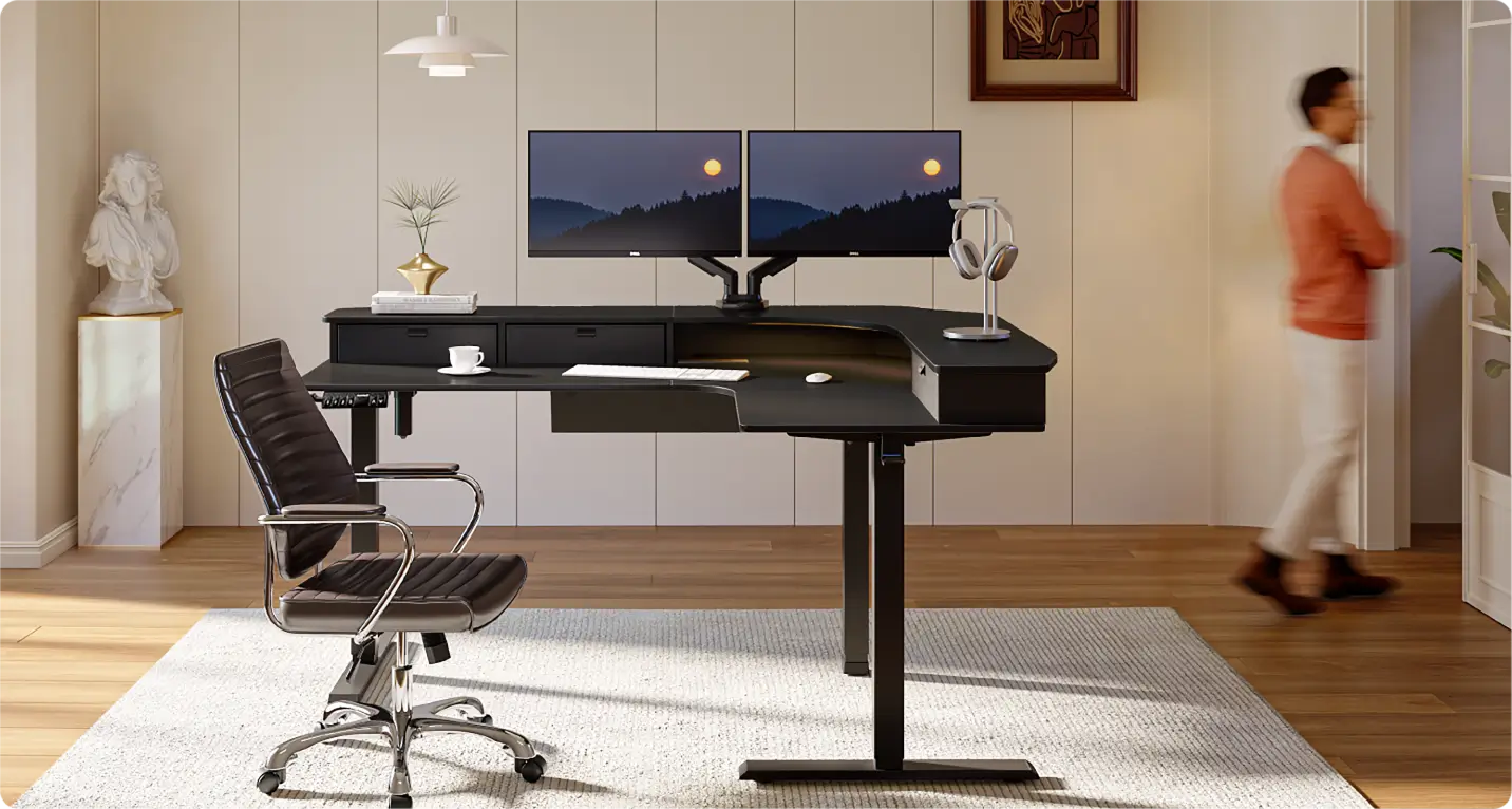 HUANUO リフティングデスクのオフィスシーン